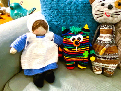 Vintage Crochet Pattern 18" Amish Doll PDF Instant Download Amigurumi Faceless Soft Doll Quaker Mennonite Waldorf Retro 1980s Design