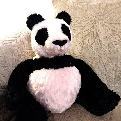 Vintage Sewing Pattern 16" Plush Panda Teddy Bear Soft Sculpture Doll Faux Fur Fabric PDF Instant Digital Download Sitting Bear