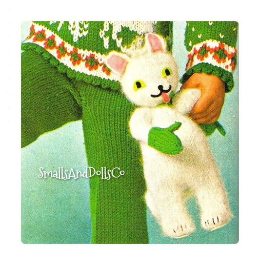 Vintage Knitting Pattern 10" Three Little Kittens Who Lost Their Mittens Amigurumi Soft Toy Dolls PDF Instant Digital Download Knitted Cats