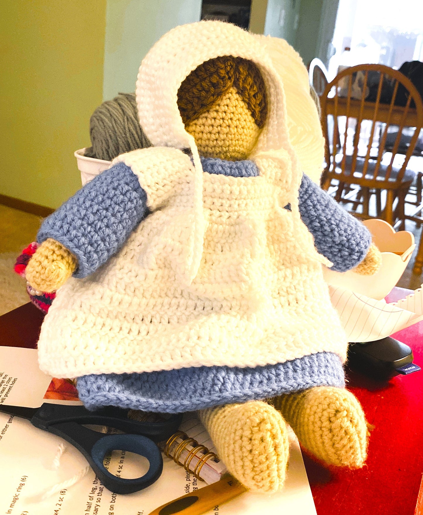 Vintage Crochet Pattern 18" Amish Doll PDF Instant Download Amigurumi Faceless Soft Doll Quaker Mennonite Waldorf Retro 1980s Design