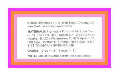 Vintage Crochet Pattern Womens Fiesta Striped Jacket Tunic Peruvian Top with Necktie Belt PDF Instant Digital Download Retro 70s Boho Summer