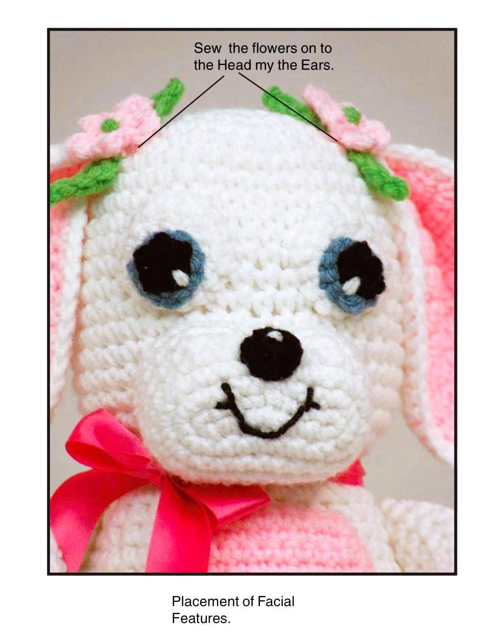 Vintage Crochet Pattern Floppy Eared Girl Bunny Basket PDF Instant Digital Download Springtime Easter Amigurumi Soft Toy Egg Holder 10 Ply