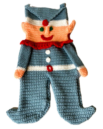 Vintage Crochet Pattern Retro Elf and Nutcracker Toy Soldier Christmas Stockings PDF Instant Digital Download 4 Ply