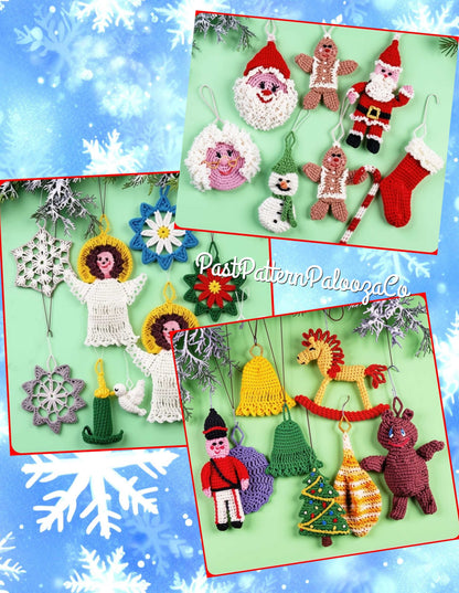 Vintage Thread Crochet Pattern 27 Cute Amigurumi Christmas Ornaments PDF Instant Digital Download Hanging Tree Trim Retro 1979