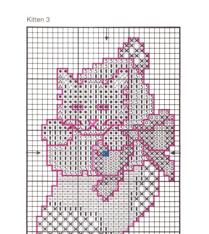 Vintage Cross Stitch Pattern Festive Kitty Cats Christmas Tree Ornaments PDF Instant Digital Download