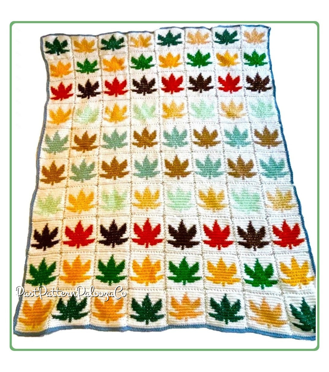 Vintage Crochet Pattern Maple Leaf Squares Afghan PDF Instant Digital Download Fall Autumn Leaves Motif Throw Blanket