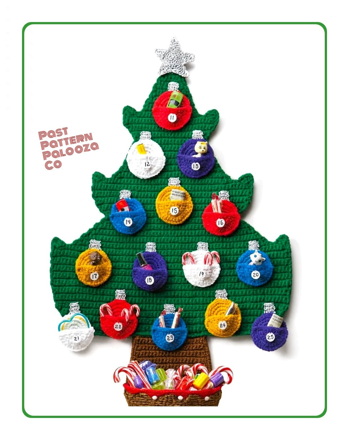 Vintage Crochet Pattern 32" Christmas Tree Avent Calendar Wall Hanging PDF Instant Digital Download