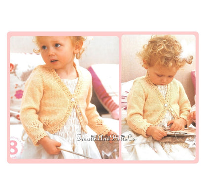 Vintage Knitting Pattern Knit Baby Girl to Big Girl Thumbelina Cardigan Sweater PDF Instant Digital Download 0-6 years DK